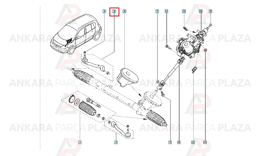 Rot Başı Sağ Renault Megane 2 2002 >