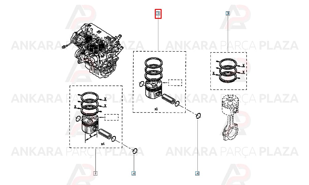 Kangoo Megane Laguna Trafic Scenic 1.9Td Silindir Onarım Seti (Piston, Segman) 0.50 80.00Mm Yenmak