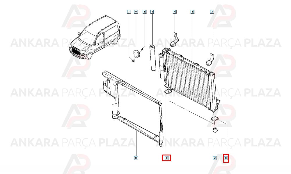 Radyatör Bağlantı Ayağı Sol Renault Kangoo