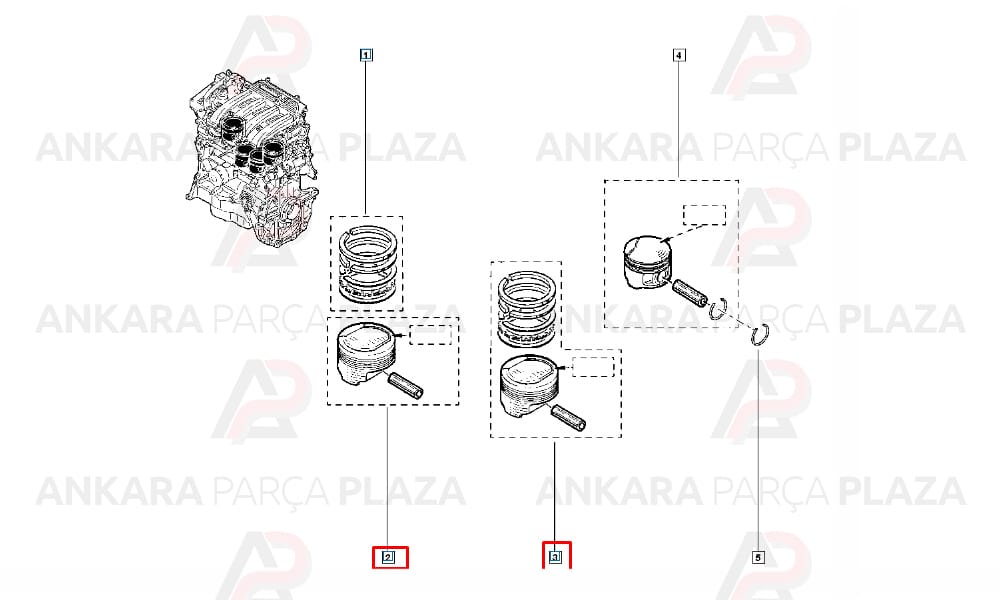 Modüs Megane Clio 2 1.4 16V Silindir Onarım Seti (Piston, Segman) Std 79,50Mm Yenmak