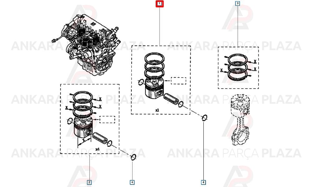 Trafic 2 Laguna 2 Silindir Onarım Seti (Piston, Segman) Orijinal 7701476499