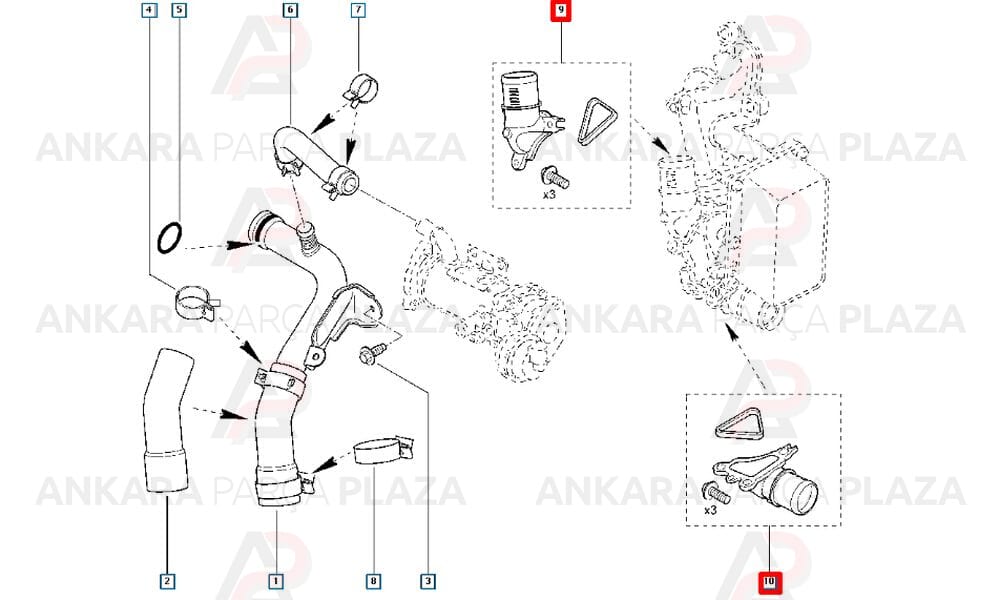 Trafic 2.0 Dci Motor Blok Su Giriş Borusu Orijinal 7701476602