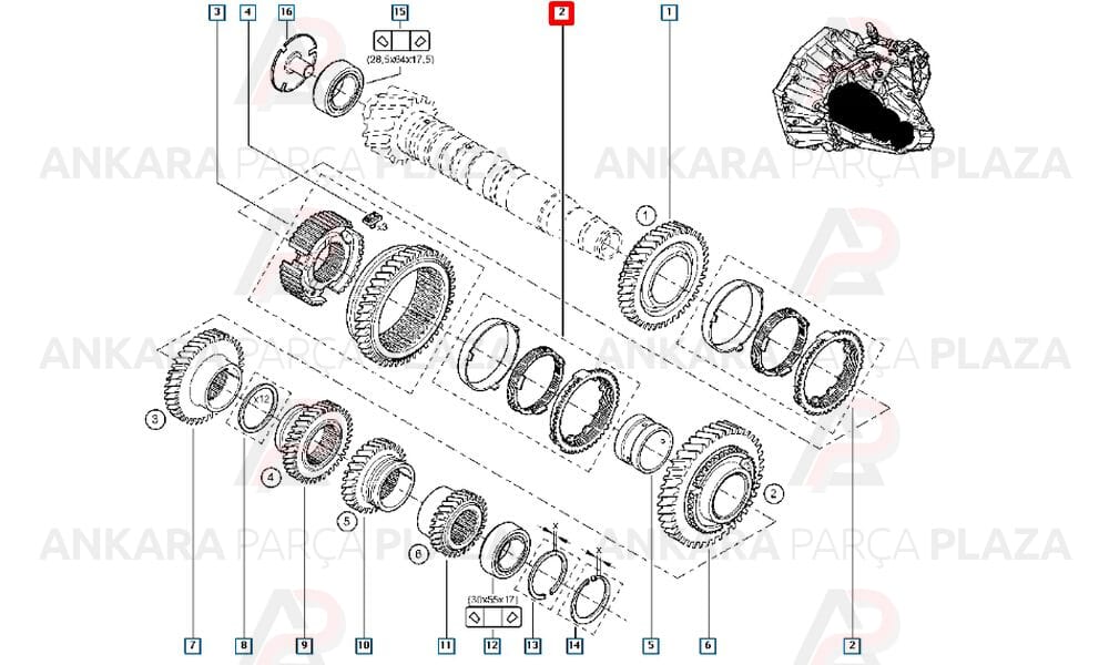 Senkromenç Takımı Clio 3 Megane 2 1/2 Tl Şanzıman 7701476657