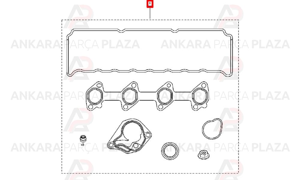Motor Contası Takım Üst Megane Clio Fluence Scenic 2/Iıı 1.5Dcı K9K 05 > Reinz Keçeli Subap Lastikli