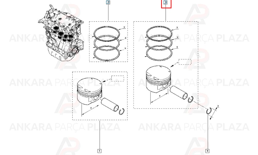 Megane 2 Clio 2 3 Modüs Scenic 2 1.4 16V Silindir Onarım Seti (Piston, Segman) 0.50 79.50Mm Yenmak