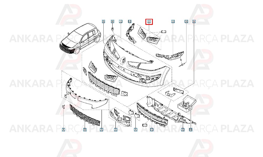 Megane 2 07 - 09 Ön Panjur Sol Siyah 7701476893