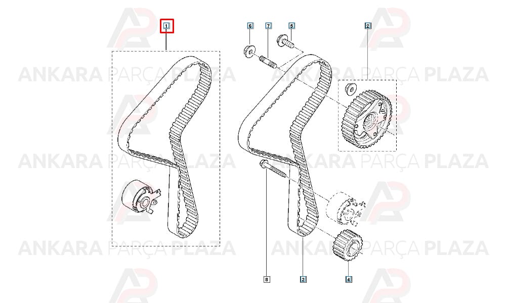 Kangoo Megane Laguna Fluence Modüs 1,5Dcı Triger Kayış Seti Orijinal 7701477028