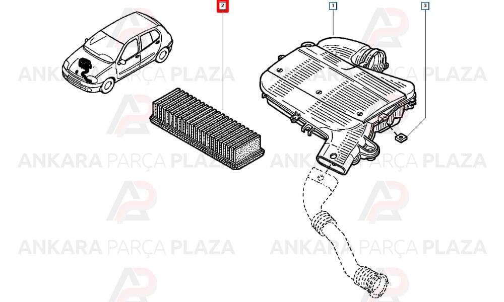 Hava Filtresi Master 2 Trafic 2 Clio 2 Kangoo Megane 1 1.9Dcı