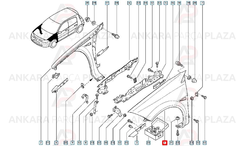Megane 2 Ön Çamurluk Sol 2004 - 2009 Arası Astarsız Meydan