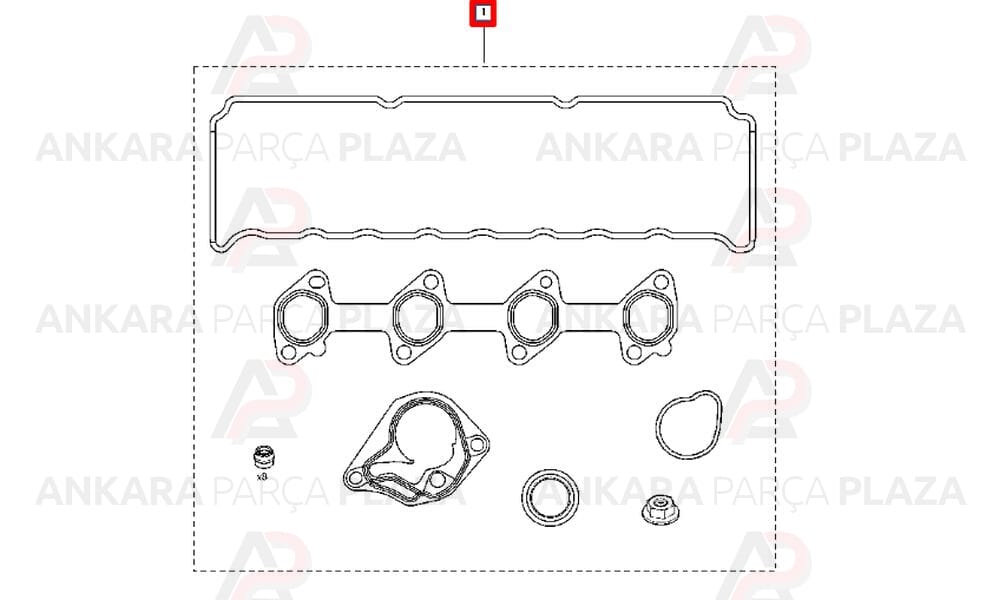 Motor Contası Takım Megane 2 Clio 3 Fluence Scenic 2 3 1.5Dcı 2005 > K9K 103 106 110Hp Reinz Kece + Subap Lastiği