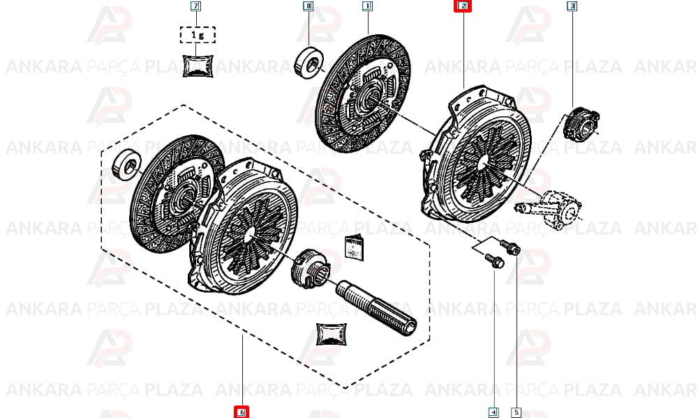 Renault Megane, Laguna 2.0 8V Megane Coupe 2.0 16V Debriyaj Seti Rulmansız Mapa