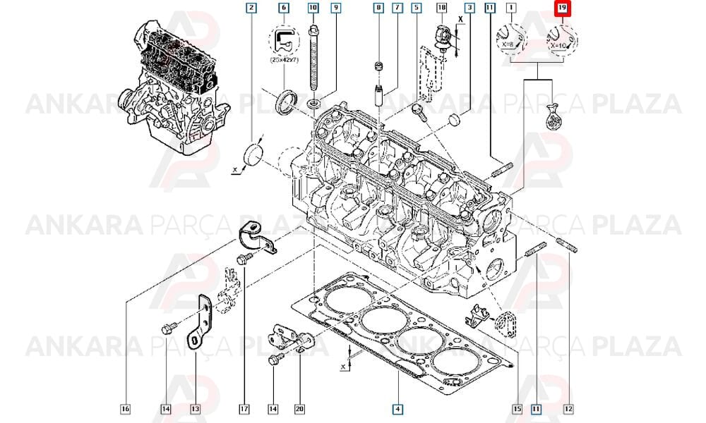 Silindir Kapağı Laguna, Trafic, Megane 1.9 Turbo Dizel Dci F9Q