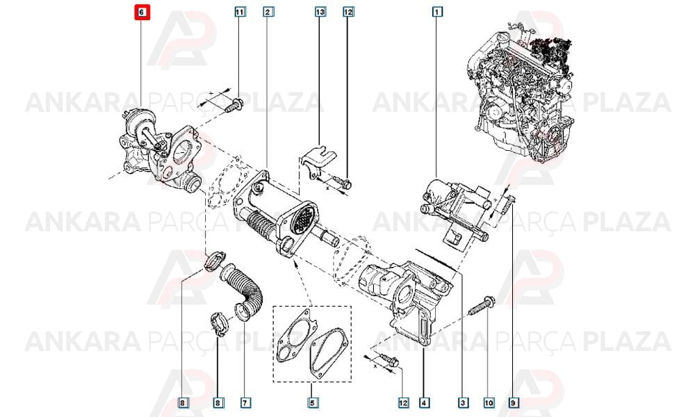 Megane 3 Fluence Kangoo 3 110 Bg Egr Vana Suportu 7701478957