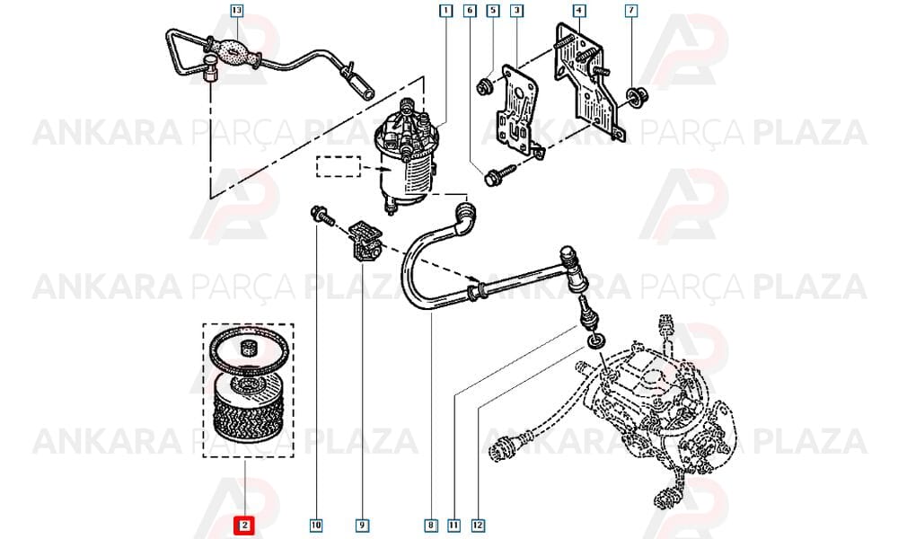 Laguna 2 Espace 4 Kangoo 1.9 Dcı Master 1/2 2.8Dtı Mazot Filtresi Purflux