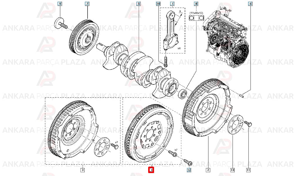 Debriyaj Seti Rulmanlı + Volant Clio Kangoo Laguna Megane 1.5Dcı