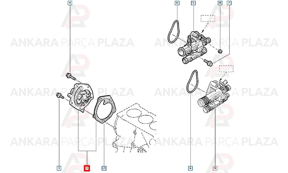 Trafic Laguna Megane Scenic 1.9 Dcı Su Pompası Orijinal 7701479114