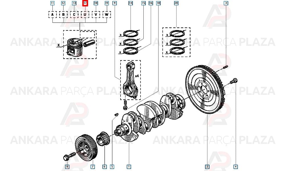 Renault 9 11 12 19 1.4 Silindir Onarım Seti (Piston, Segman) Std 76.00Mm Yenmak