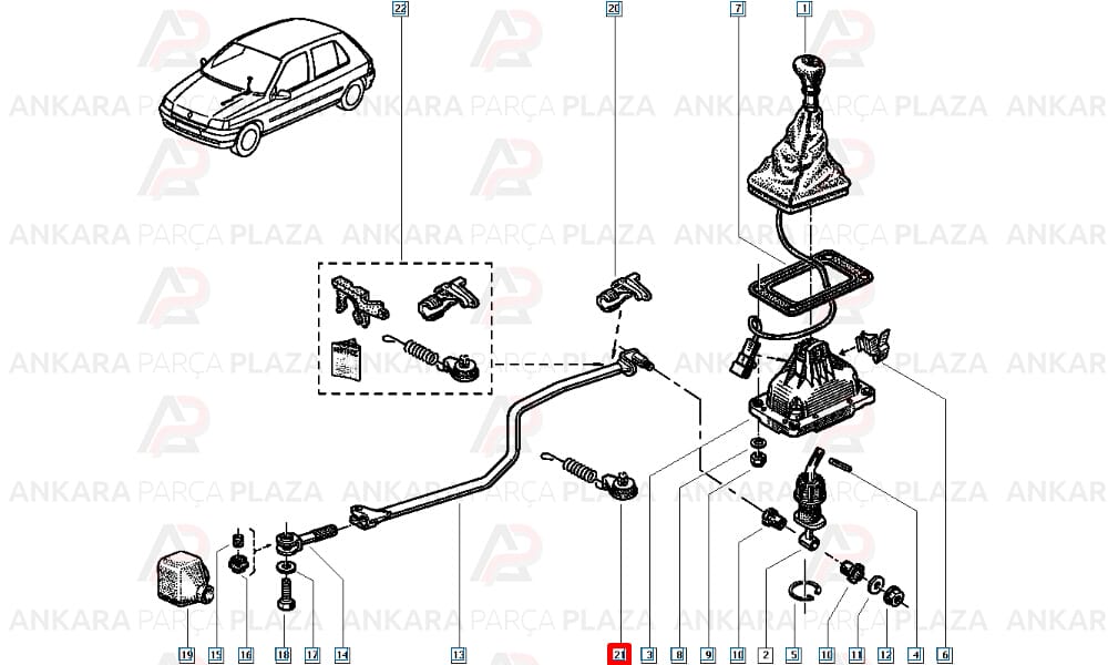 Clio, Kangoo 2, Megane, Renault 12, Toros Vites Alt Kolu Yayı Mtj