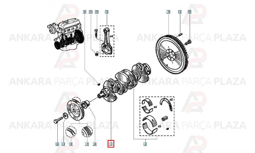 Krank Mili R9 Renault 12 Toros 1400 C1J/C2J