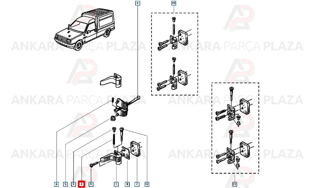 Kapı Menteşe Pimi Renault 9
