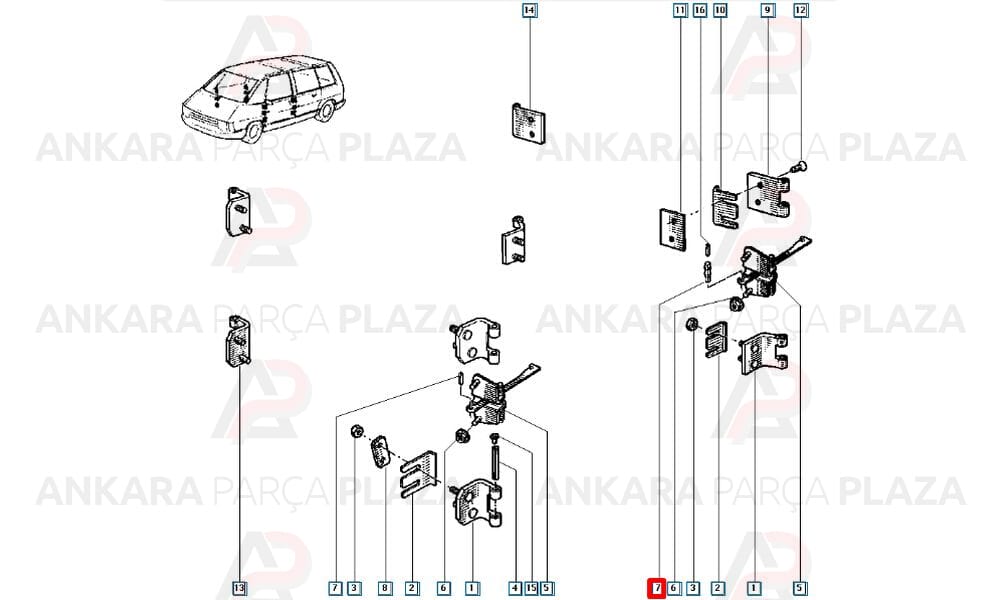 Kapı Gergisi Pimi Renault 9 Renault 11