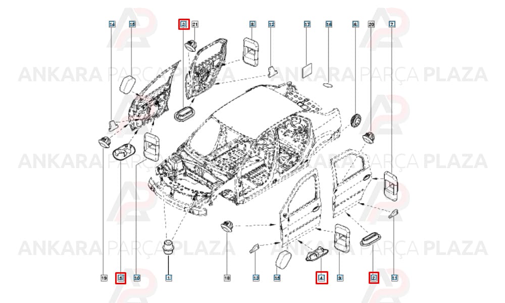 Clio, Kangoo, Megane, Laguna Oval Tapa Orijinal 7703074610
