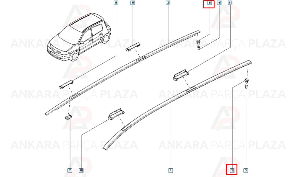 Renault R9 Fairway 93 - 96 Marşbiyel Plastiği Klipsi 7703077183
