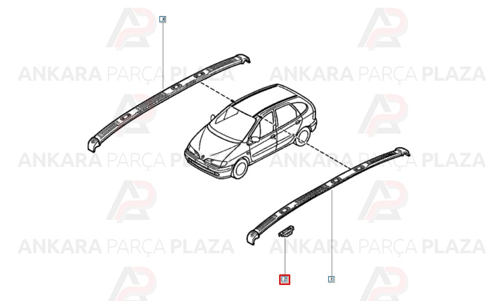 Megane Twingo Tavan Oluk Bandı Klipsi Orijinal 7703077424
