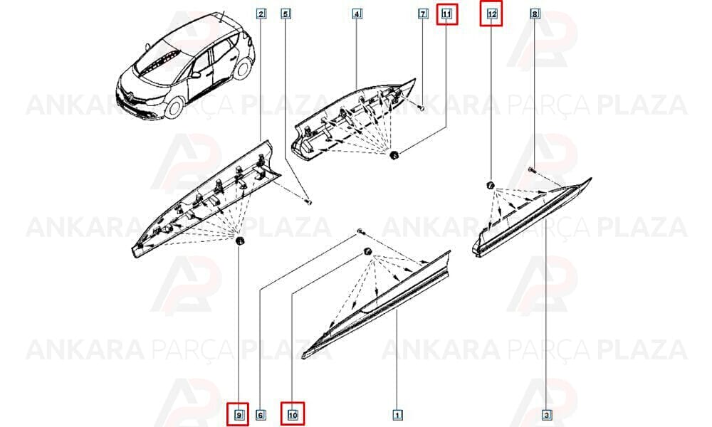 Clio Kangoo Trafic Kapı Döşemesi Ve Kaplama Klipsi Mtj