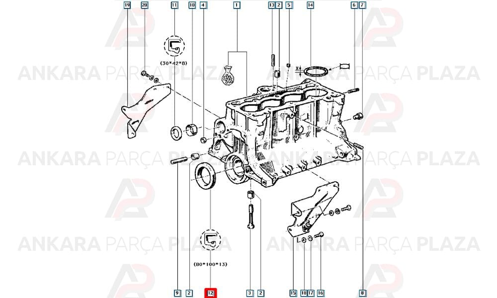 Krank Keçesi Arka Silikonlu Renault 12 Toros Renault 9 80X100X13