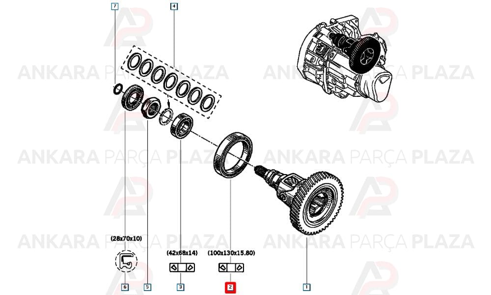 Diferansiyel Rulmanı Büyük Renault R11 R21