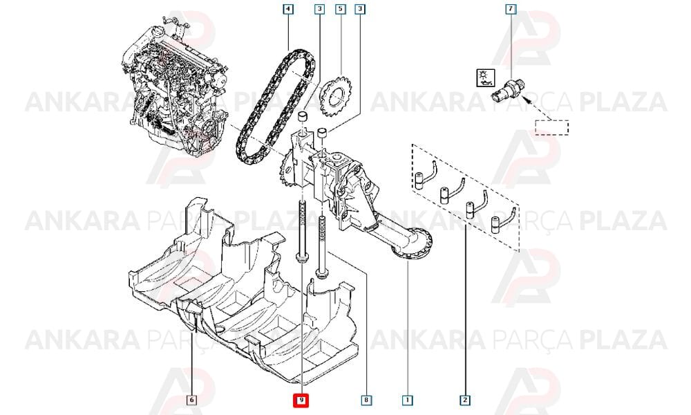 Kangoo, Clio, Megane, Dokker 1.5 Dci 85-100Bg Yağ Pompası Cıvatası İthal Orijinal 7703102107-1