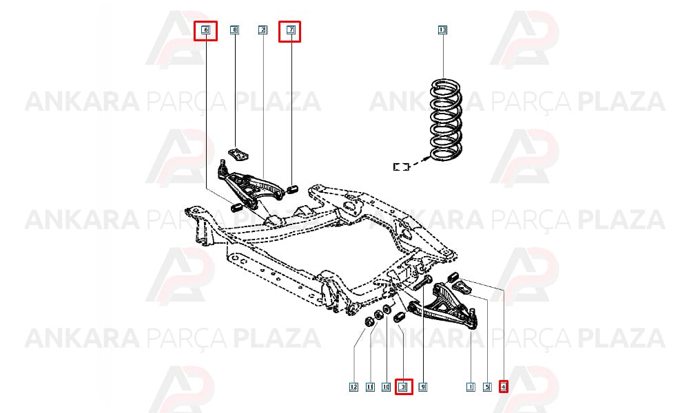 Tabla Salıncak Burcu Alt Renault R9 R11 R21 Manager Express