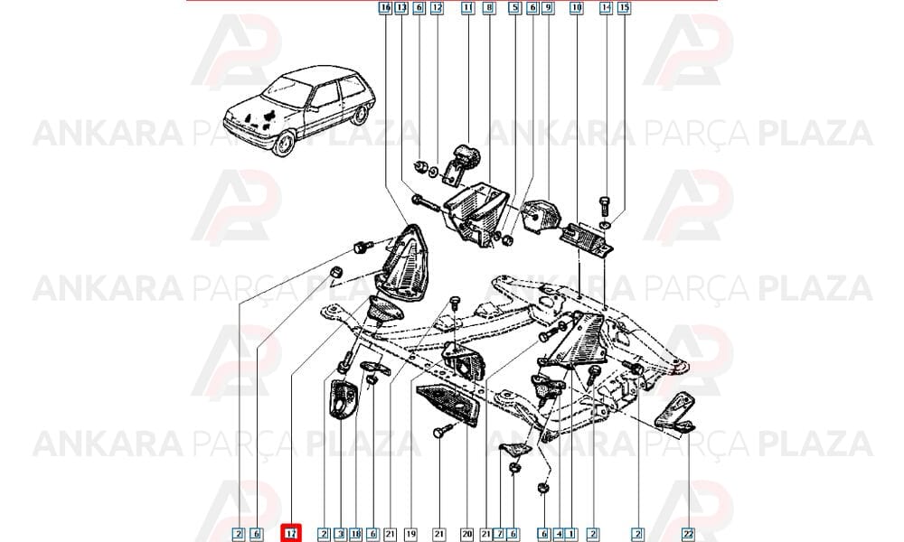 Motor Takozu Ön Sağ R9 R11 R21 Gts Express