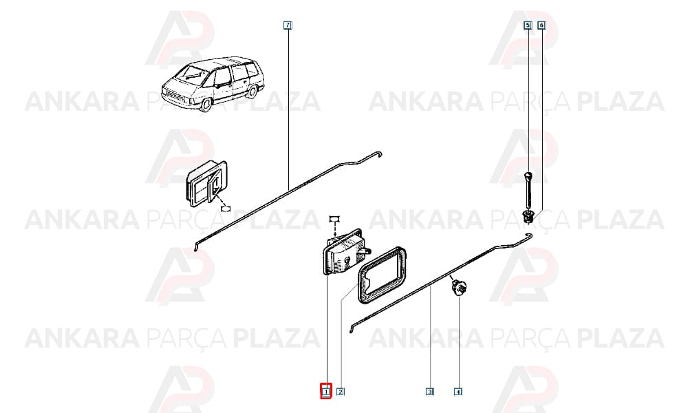 Kapı İç Açma Kolu Gri Renault 9, R 11
