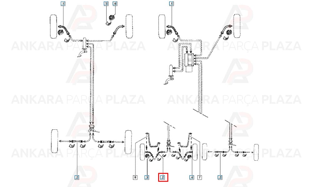 Laguna 1 Logan Sandero Duster Renault 21 Fren Hortumu Arka Cavo