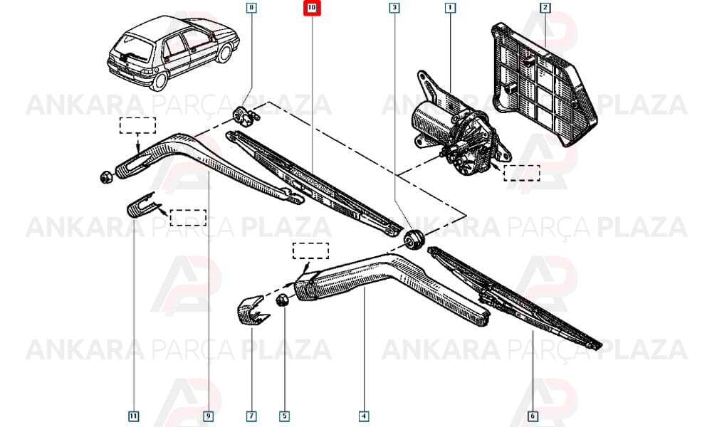 Renault Clio 2 Silecek Tek Arka 400 Mm Valeo