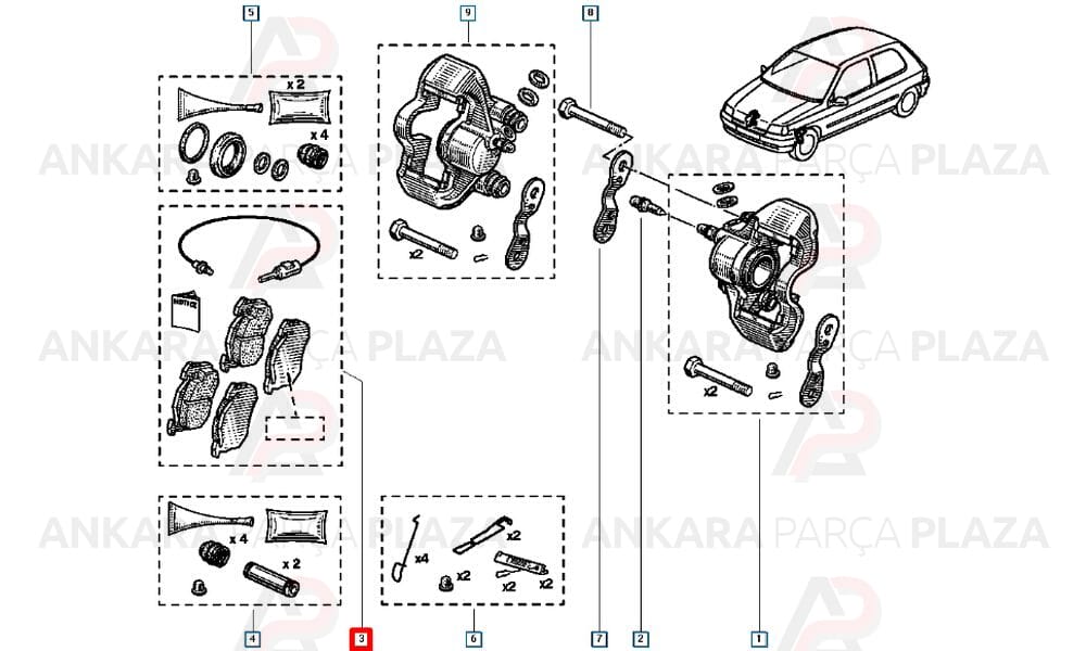 Fren Balatası Ön Renault R11 R19 R21 R9 Clio Express
