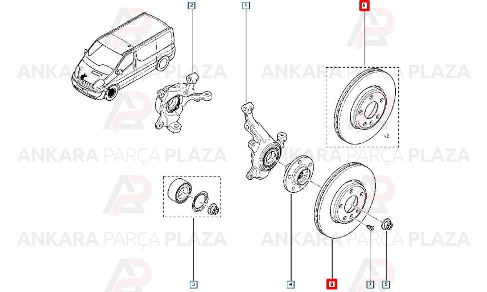 Ön Fren Diski Renault : Trafic 2 1.9Dcı 2.0 16V 2.5Dtı 20 (adet)