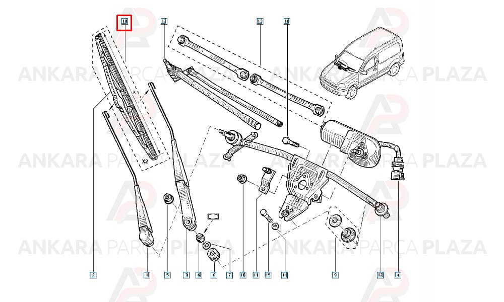 Ön Cam Silecek Takımı Eco 500/500 Mm Renault R19, Kangoo, Clio
