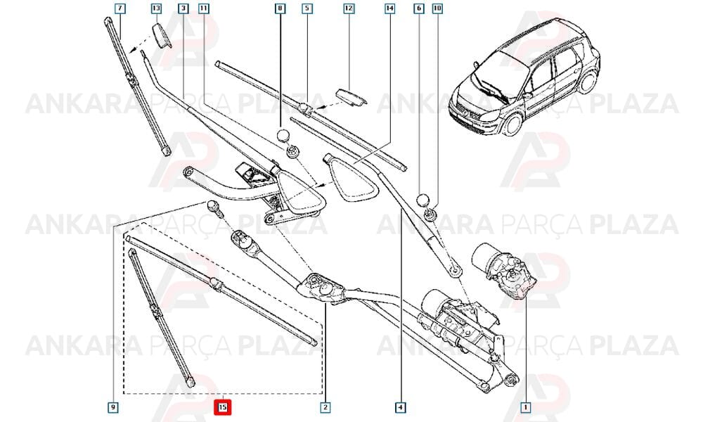 Ön Cam Silecek Takımı Renault Scenic 2 Aerotwın Flat/Blade 650/550 Mm