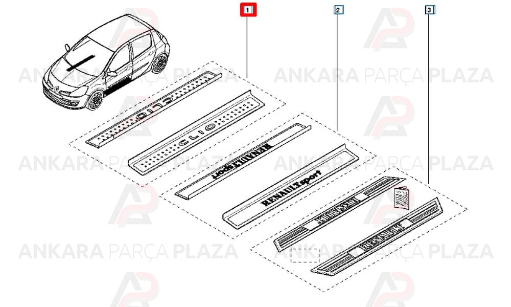 Clio 3 Kapı Eşik Kaplaması 7711230492