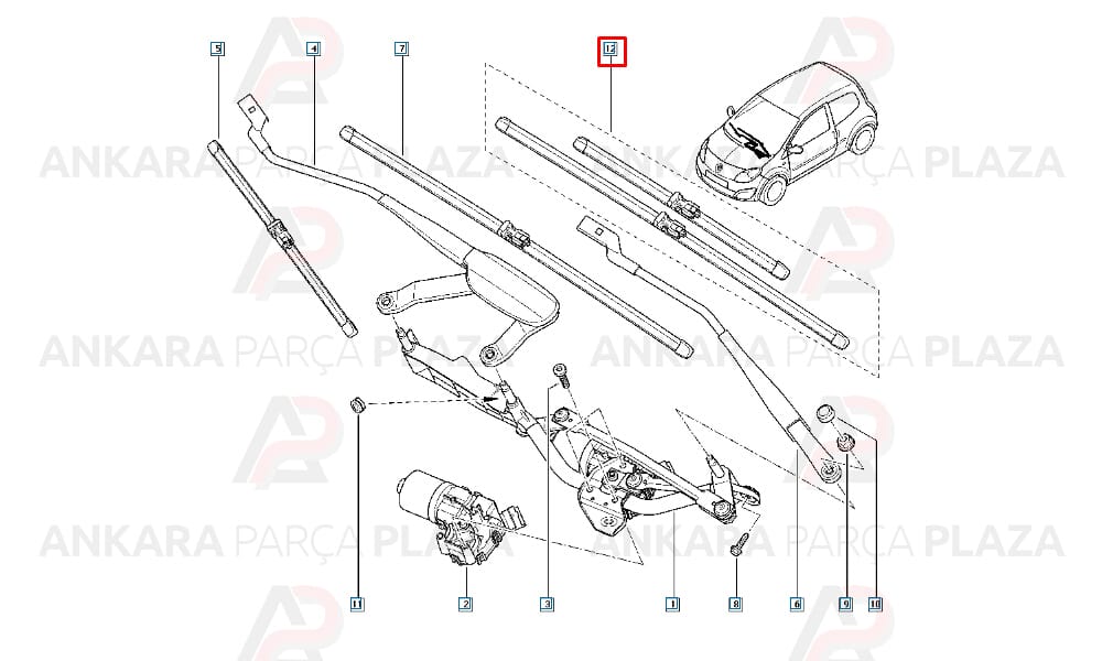 Aerotwin Silecek Seti Renault : Twingoo 2 600/500 Mm