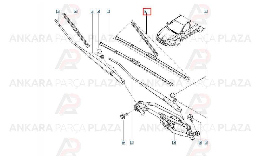 Silecek Süpürgesi Aerotwin 650/400Mm Renault : Laguna 3
