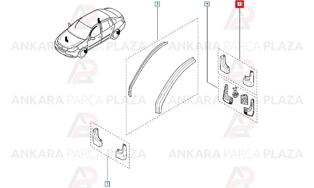 Clio Symbol Joy Arka Davlumbaz Paçalığı Sağ ve Sol 2013 - 2018 Arası Orijinal 7711425213