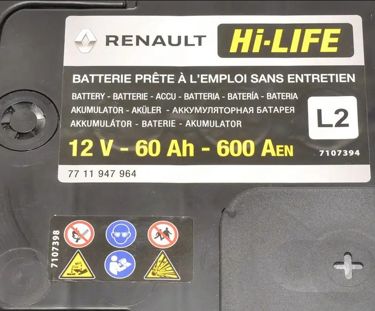 Renault Mais Akü 12V 60Ah 600A L2 Mais 7711947964 - main