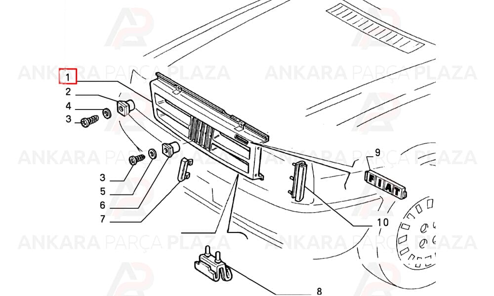 Uno 93 - 01 Ön Panjur Komple Siyah 7722433