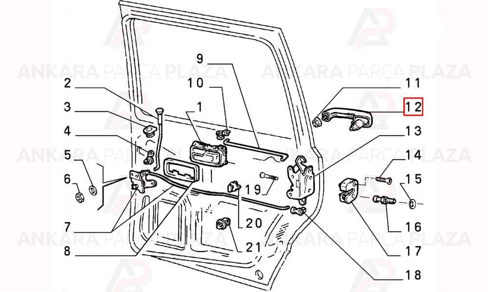 Uno 93 - 01 Arka Kapı Dış Açma Kolu Sağ - Sol Aynı Adet 7726463