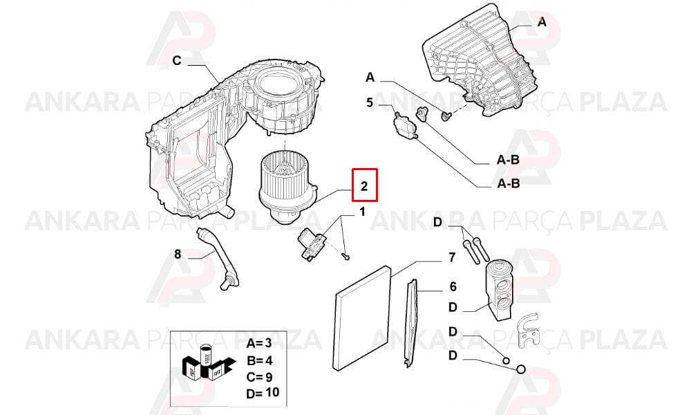 Kalorifer Motoru Fiat Grande Punto, Linea, Punto, Punto Evo