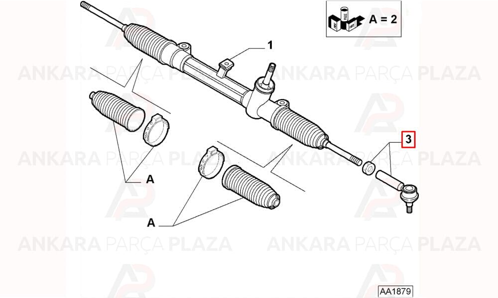Fiat 500L 13 - 18 Rot Başı Sol 77366165